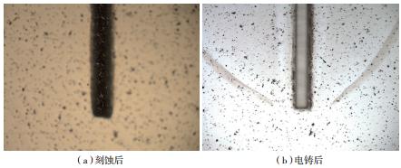 圖7? 刻蝕和電鑄后的側蝕形貌示意圖