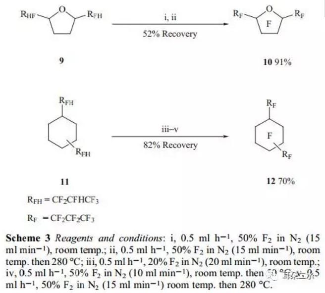 微反應(yīng)器還可以用于全氟化過程