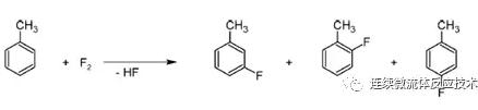 用氟元素直接對(duì)甲苯進(jìn)行氟化反應(yīng) 用氟元素直接對(duì)甲苯進(jìn)行氟化反應(yīng)