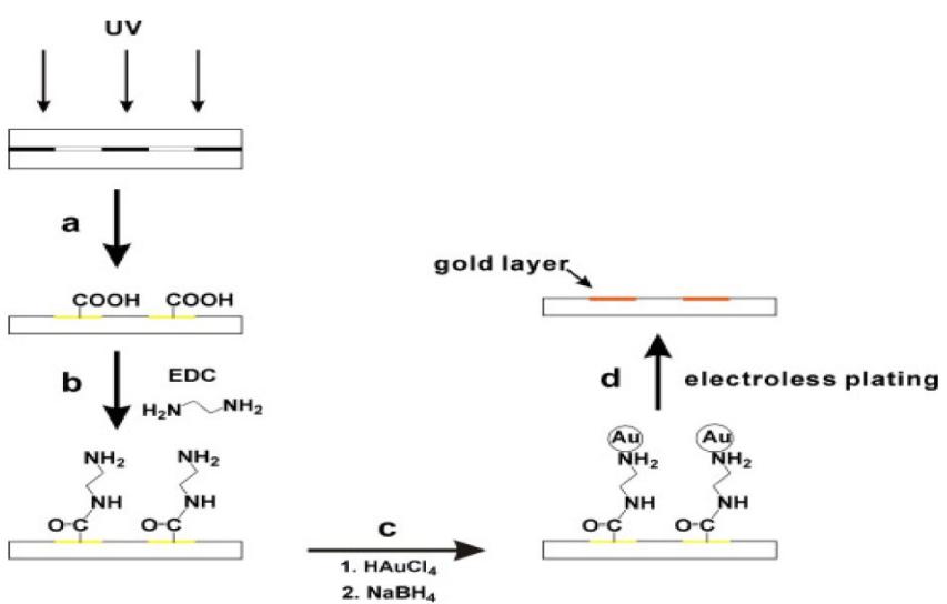 圖2在聚苯乙烯薄片上制備電極的步驟圖解 圖2在聚苯乙烯薄片上制備電極的步驟圖解
