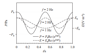 圖 2   壓力和電場(chǎng)隨時(shí)間的變化