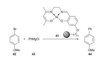 方案19 聚合物負載催化劑41用于Kumada反應(yīng)