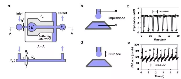 圖2 液滴數(shù)字式微流量測量機(jī)理以及兩種讀出機(jī)制